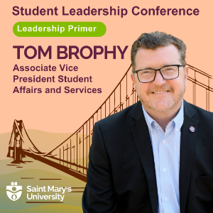 Graphic showing Tom Brophy as a speaker